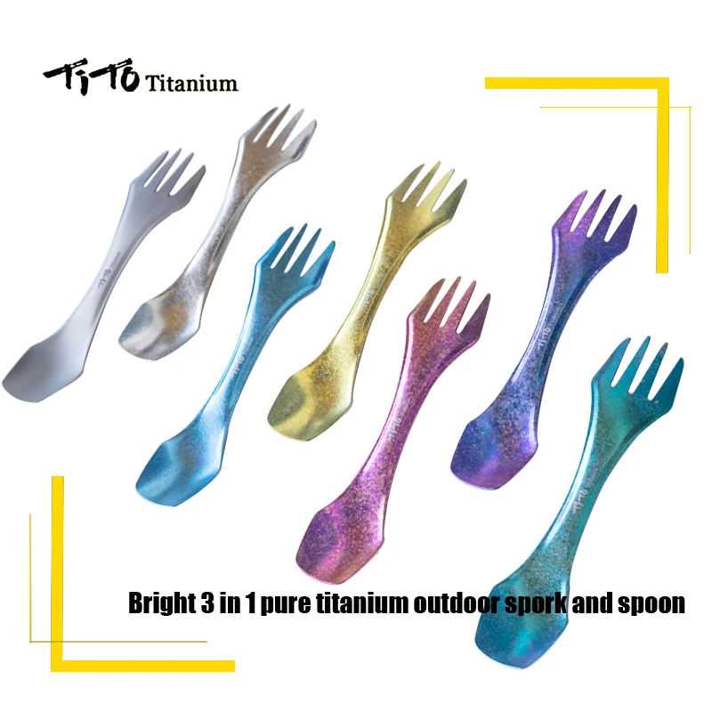 Camping Cutlery Titanium Spork Outdoor