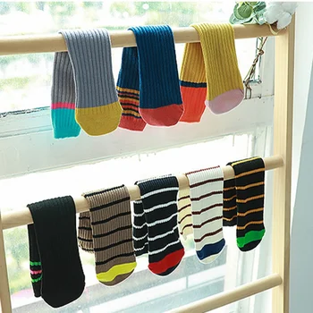 

Infants Baby Stockings for Girls Casual Knee High Stockings Children Tube Ruffled Striped Print Spring Autumn Winter