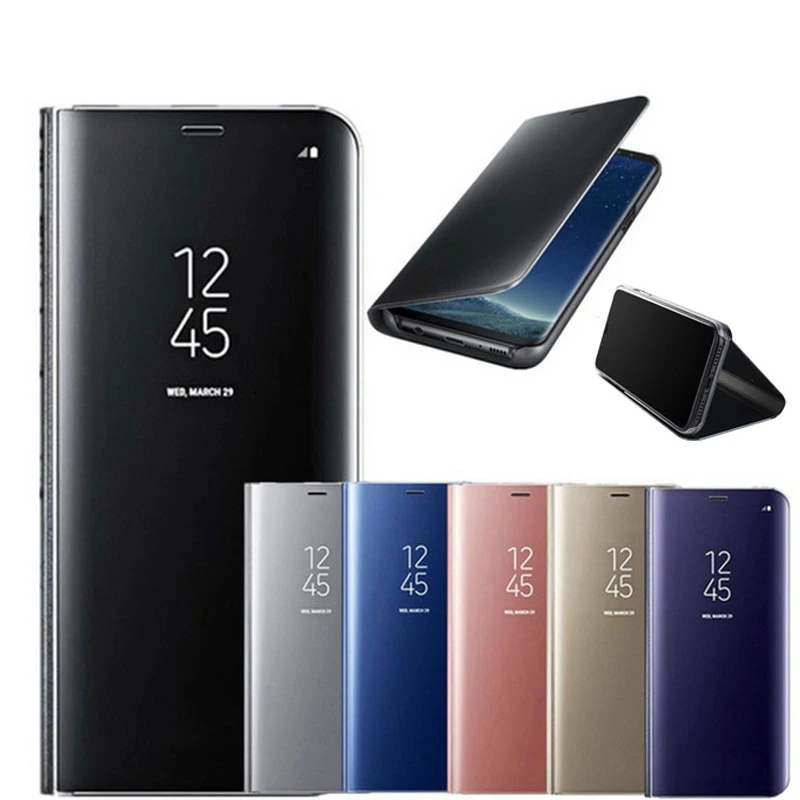 for samsung a 51 71 case smart mirror flip cover cases galaxy a51 a71 a41 a31 a21 a21s a11 2020 stand book coque | Мобильные