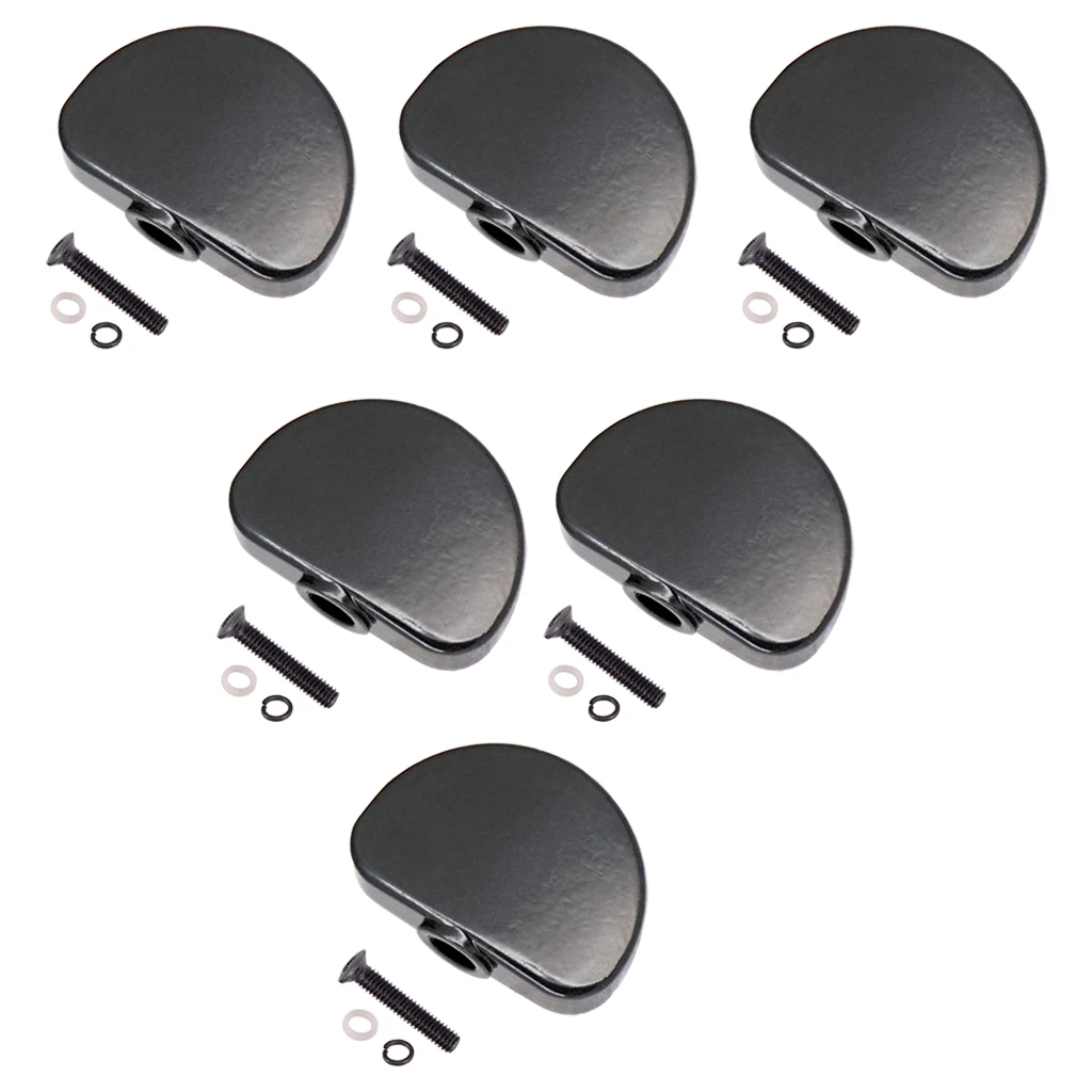 Lovoski 6x Tuning Peg Tuner Button Knobs Cap for Acoustic Guitar Black