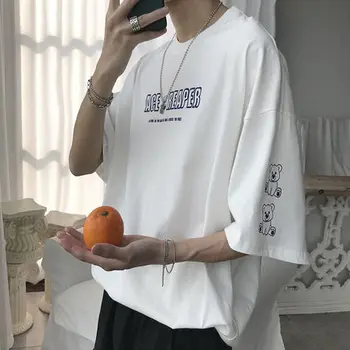 

Men's short sleeve t-shirt summer trend handsome casual half sleeve 9368