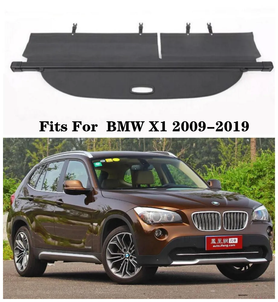 

High Qualit Car Rear Trunk Cargo Cover Security Shield Screen shade Fits For BMW X1 2009-2019(black, beige)