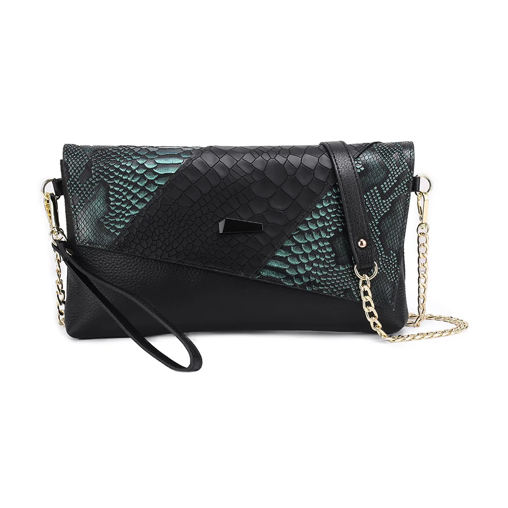 Personalized Designer Genuine Leather Women's Messenger Bags Day Clutches Striking Patchwork Colourful Evening Bag Fashion New