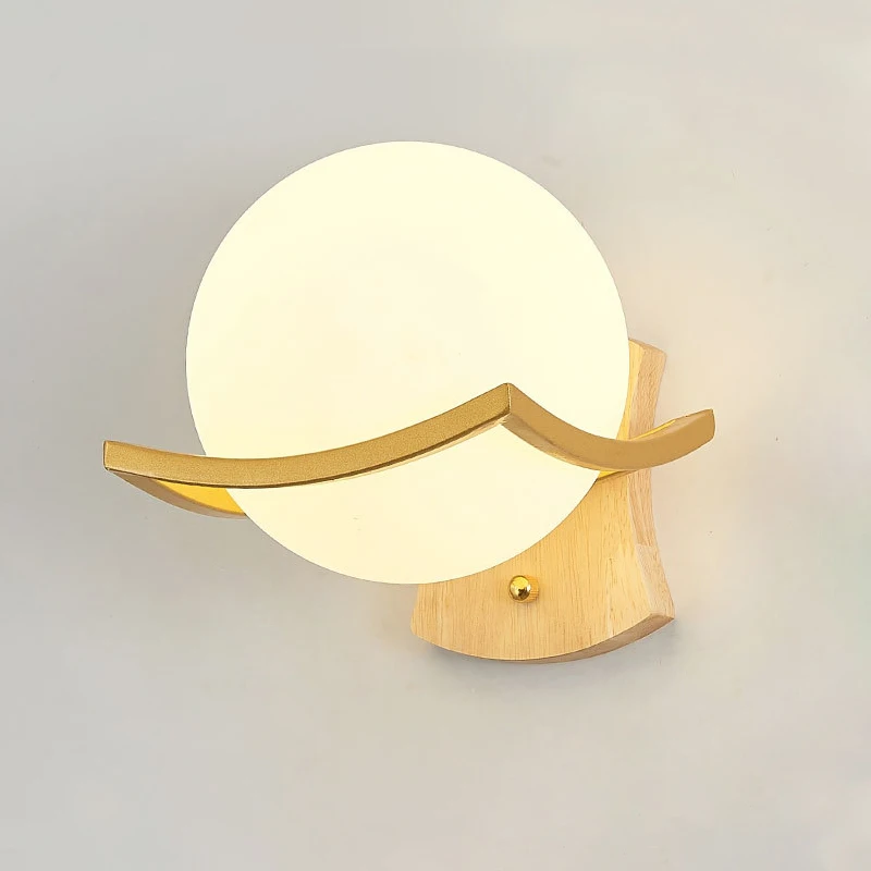 Decorative Led Wall Lamp Iron Night Reading Beside Home Stairs Vintage Loft Sconce Glass Ball Gold Black E27