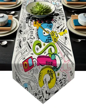 

Music Posters Punk Table Runner Table Flag Home Party Decorative Tablecloth Table Runners