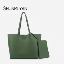 SHUNRUYAN новые сумки мода осень и зима pu сумка на плечо для мамы женский большой емкости повседневный тренд контрольный набор сумка