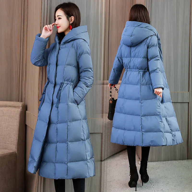 

New Style Solid Color Hooded Elegant Versatile Elegant Sweet Cotton Coat 2018 Winter Coat