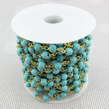 

10 meters 1roll/lot fashion bead rosary chain, crystal glass bead chain,jewelry making bead rosary chain