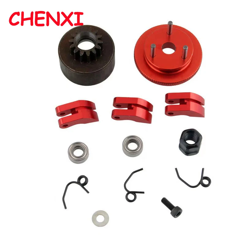 

Clutch Bell Shoes Bearing 14T Gear Flywheel Assembly Kit Set Springs Cone Engine Nut for 1/8 RC Car HPI HSP Traxxas Axial Himoto