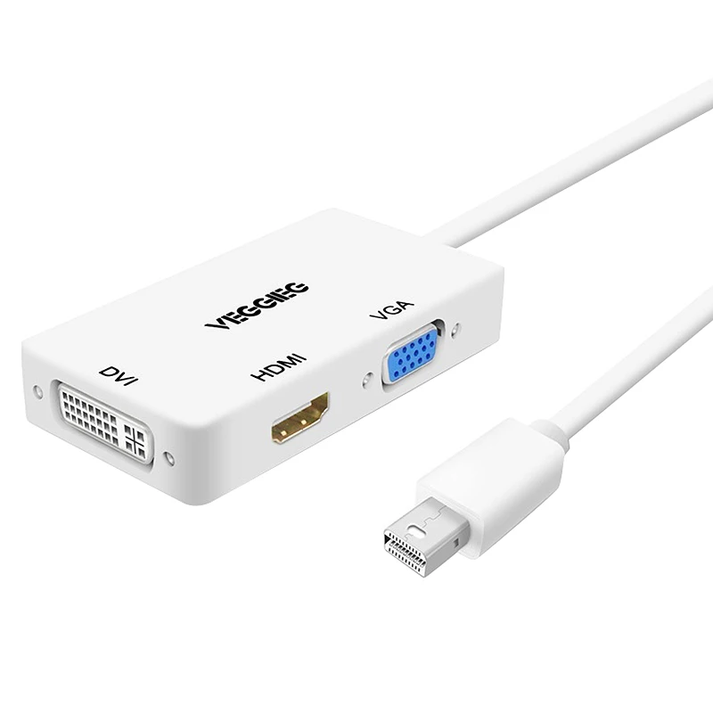 

VEGGIEG Mini DisplayPort to HDMI VGA DVI Adapter Thunderbolt 2 HDMI Converter Mini DP Cable for Surface Pro 4 Mini DisplayPort