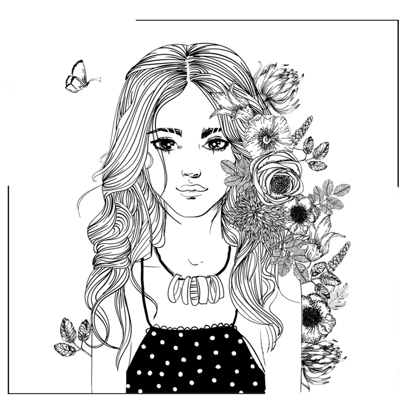 

Pretty Girl Clear Silicone Stamps Scrapbooking Crafts Decorate Photo Album Embossing Cards Making Clear Stamps New