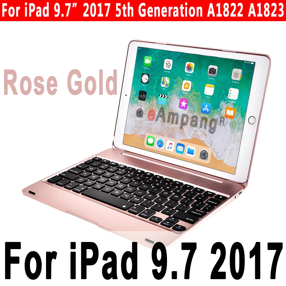 Rose for 9.7 2017 Smart Keyboard чехол для Apple iPad 9,7 5th 6th поколение воздушных 1 2 Air1 Air2 Pro 9,7 A1893 A1954 A1822 A1823+ Защитная пленка+ ручка - Цвет: Rose for 9.7 2017