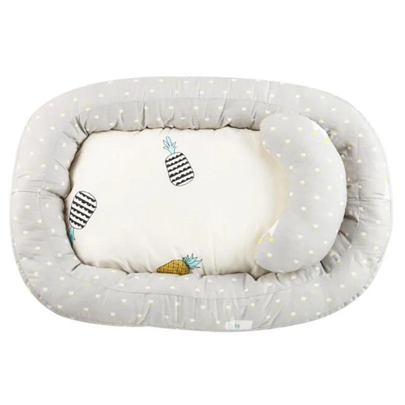Хлопковая детская корзина для сна, переносная детская кроватка для путешествий, для новорожденных, для сна, для ухода за ребенком, мягкое уплотненное постельное белье, защитный коврик YAP014 - Цвет: YAP014A