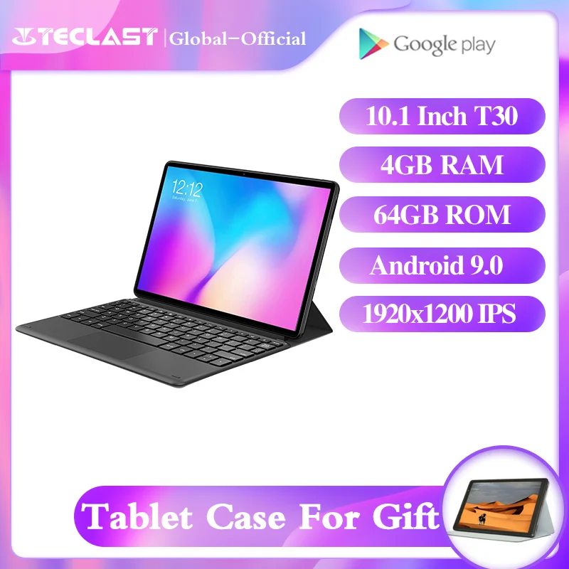 Teclast T30 планшет с 10 1 дюймовым дисплеем процессором MTK P70 ОЗУ 4 Гб ПЗУ 64 ГБ мАч Android 9