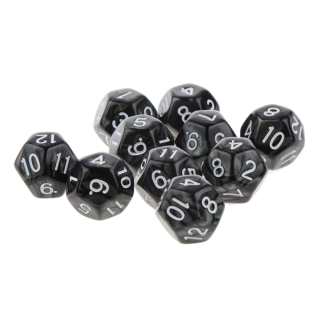 20 Pieces Dice Set 10mm D20 and Blank Dice for D&D MTG Role Playing Game Player Toys