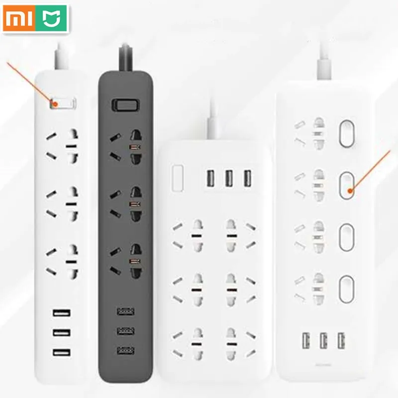 Оригинальный Xiaomi Power Strip mi умный дом Электроника Зарядка 3 USB 2 0 Интерфейс