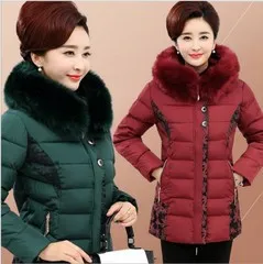 Одежда для женщин среднего возраста, осенняя и зимняя одежда, тонкое хлопковое пальто, одежда средней длины с хлопковой подкладкой, куртка с хлопковой подкладкой для пожилых людей