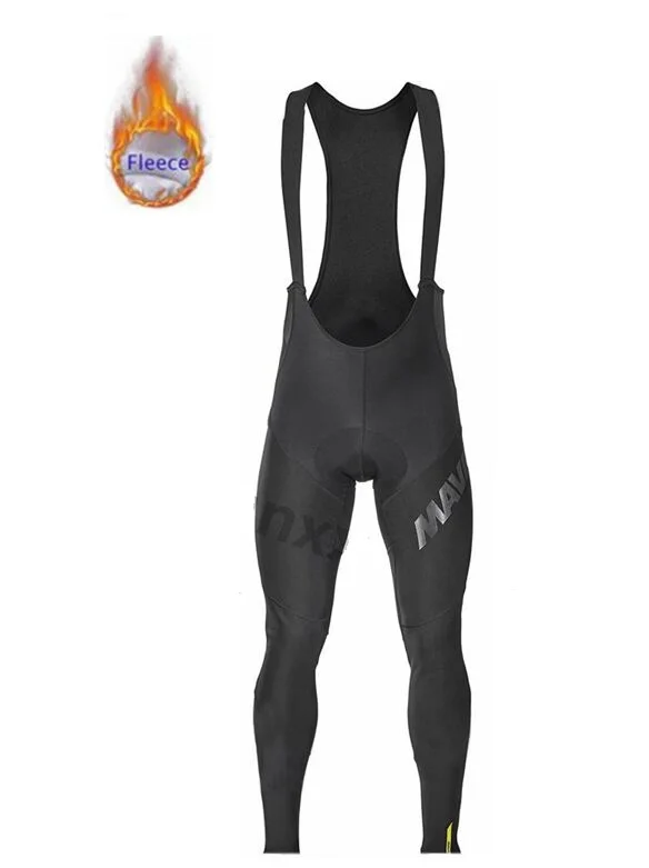 CYCLING BIB SHORTS Mavic Pro team зимний длинный рукав Велоспорт Джерси костюм велосипедиста MTB Одежда Форма термо флис велосипед Майо Ropa Ciclismo - Цвет: CYCLING BIB SHORTS