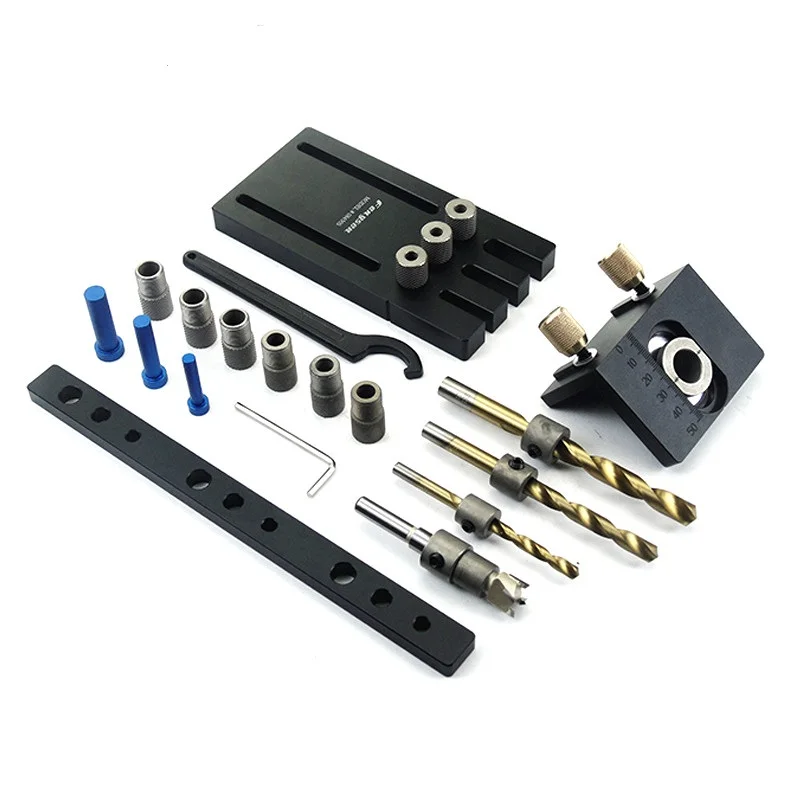 

Woodworking Tool Log Tenon Hole Locator Set Triple Punch Locator Woodworking Hole Saw Carpenter Kit Dowels