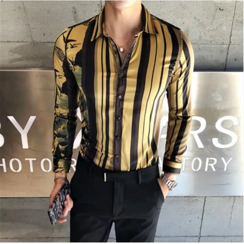 camisas doradas para hombre