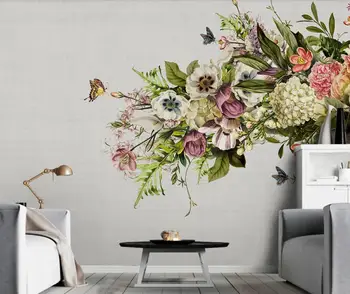

Tropical Butterfly Flower Mural Bird Wallpaper Printed Contact Paper Wall Mural Painting Wall Papers Home Decor Makeup Backdrop