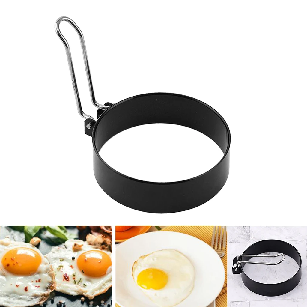 Stainless Steel Egg Ring with Anti-scald Handle Non Stick Coating Breakfast Tool for Eggs Frying/Shaping