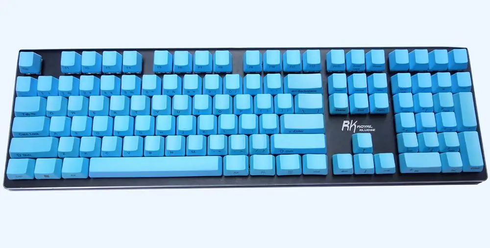 

OEM Blue Thick PBT Keycaps ANSI Layout Top Print Side Print Blank for Cherry MX Switches of Mechanical Keyboard