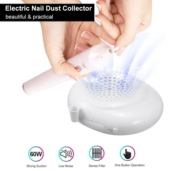 

Electric Nail Dust Collector for Manicure Powerful Nail Machine Vacuum Cleaner with Detachable Nail Filter Nail Art Equipment