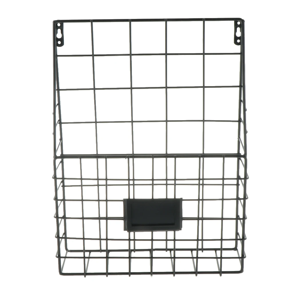 36x27x8cm Grid Storage Basket Over the Cabinet, Metal Wire Cabinet Wire Wall Basket with Hook Wall Mount Storage Basket 