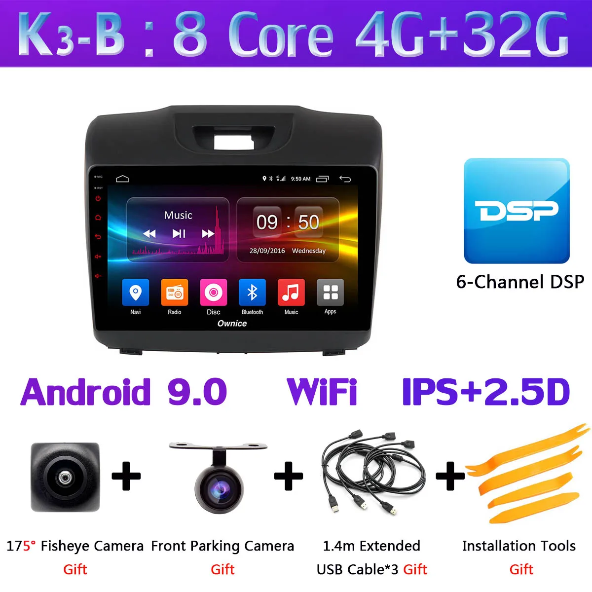 1Din " 360 ° панорамный автомобильный dvd-плеер Android gps для Isuzu D-max MU-X Chevrolet Trailblazer Colorado LT S10 автомобильный DSP Carplay 4G - Цвет: K3-B
