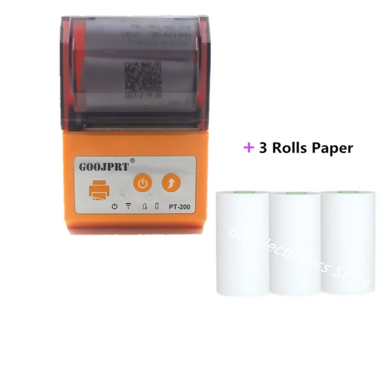 add paper GOOJPRT Мини Bluetooth принтер тепловой принтер Карманный Портативный квитанция билетов USB беспроводной Windows Android IOS мини 58 мм - Цвет: add paper