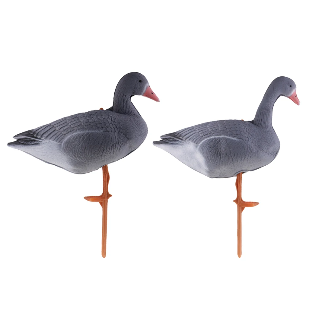2pcs/pack 3D Lifelike Russian Goose Hunting Decoys 2 Types - Resting, Standing