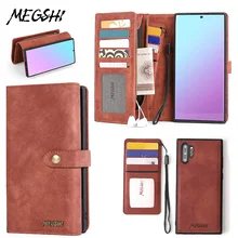 MEGSHI для Sansung Galaxy Note 10 Plus 9 8 S7 Brieftasche Fall 2 в 1 Abnehmbare Leder флип-чехол Magnetische Fall для A50 S105G