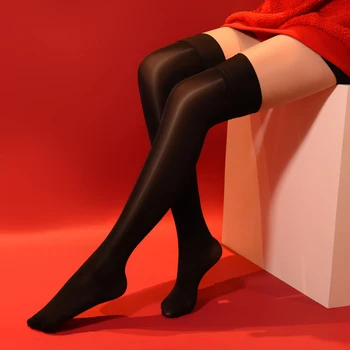 

High Quality Women Sexy Stockings Oil Glossy Thigh High Stockings Female Erotic Lingerie Ultra Thin Transparent Nylon Pantyhose