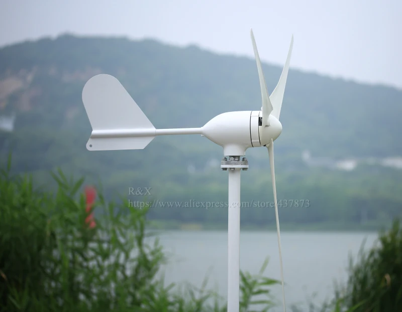 Высокая эффективность 500 Вт горизонтальная ось AC ветровая турбина 12В или 24В для лодки