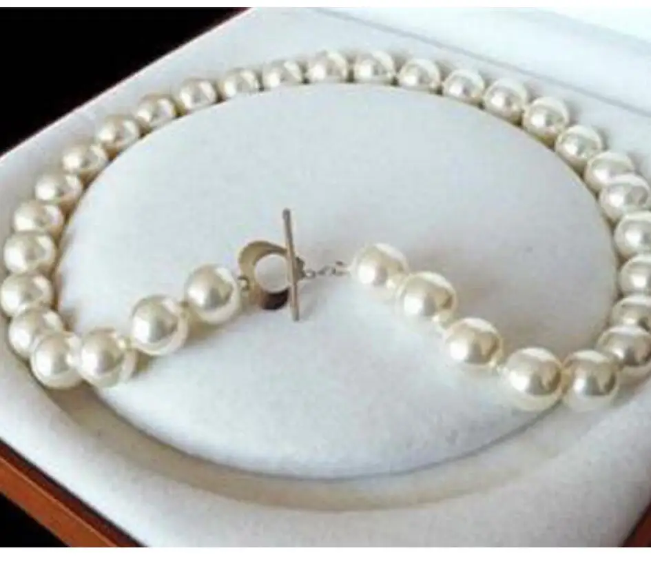 

Ювелирные изделия, редкие, огромные, 10 мм, настоящие, белые, Южное море, жемчужные круглые бусы, ожерелье, 18 дюймов