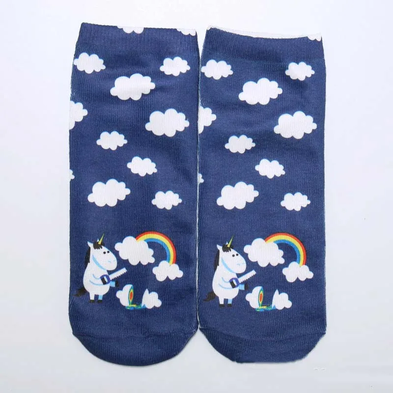 Женские милые носки с объемным принтом забавных животных, женские короткие носки, носки унисекс, популярные женские модные носки с мультяшным котом для женщин, WZ683 - Цвет: 11
