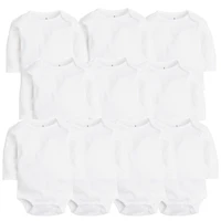 10 PCS/LOT Baby Bodysuits Newborn Baby Clothing Cotton White Kids Jumpsuits Baby Boy Girl Clothes Infantil Costume 0-24M 3