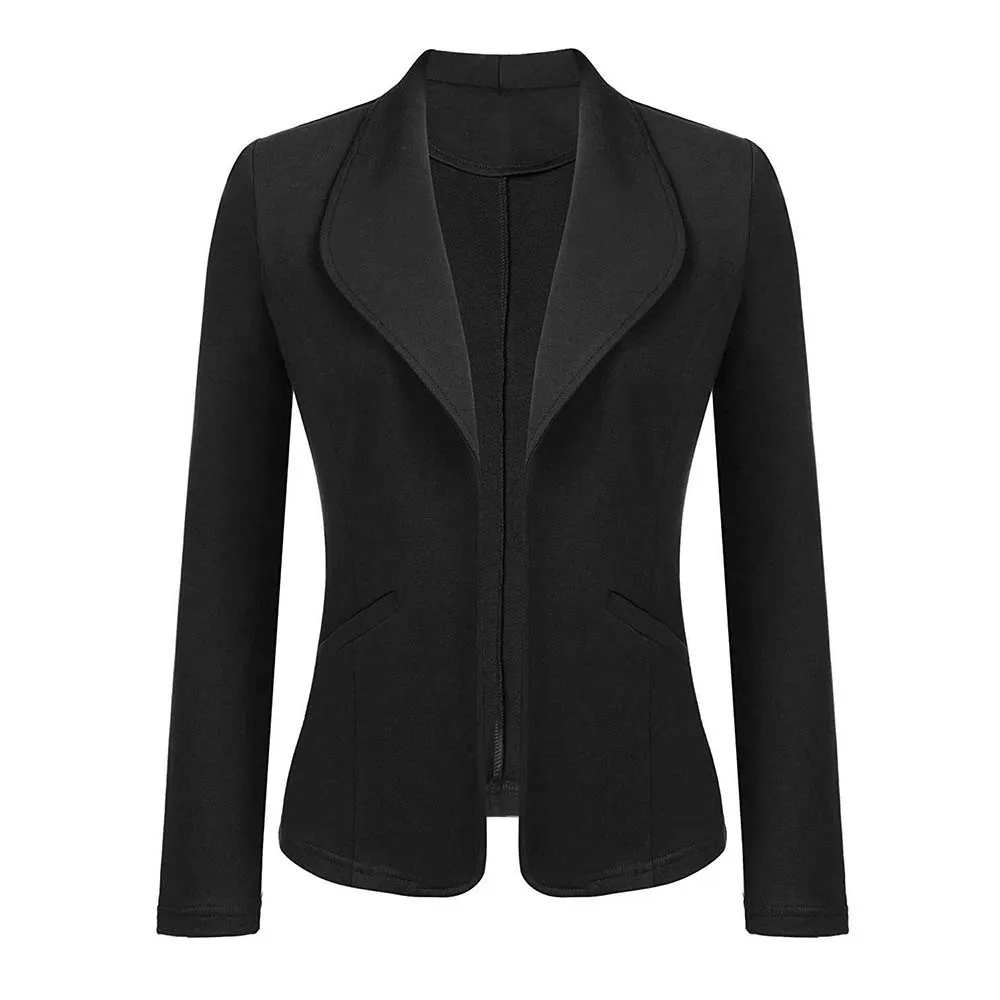 Модные милые осенние женские однотонные с длинным рукавом кардиган тонкий несколько цветов модный Блейзер Топ Повседневная официальная одежда