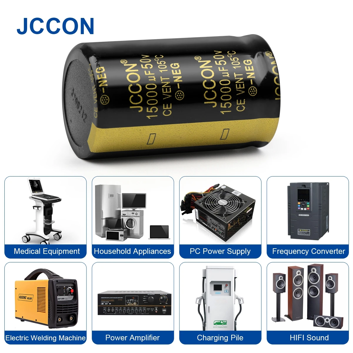 Audio Capacitor 2Pcs JCCON Audio Electrolytic Capacitor 50V 4700UF 6800UF 10000UF 15000UF 22000UF For Hifi Amplifier High Frequency Low ESR