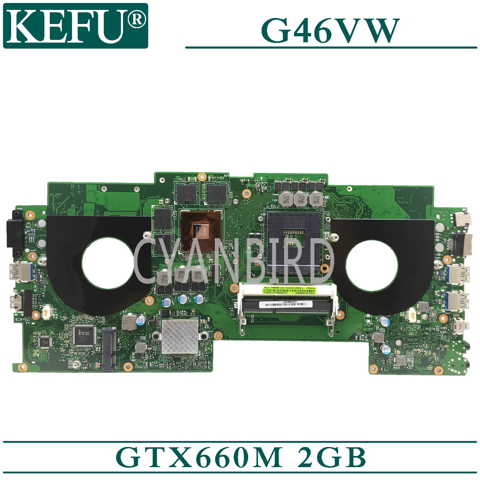 

KEFU G46VW original mainboard for ASUS ROG G46VW with GTX660M-2GB Laptop motherboard