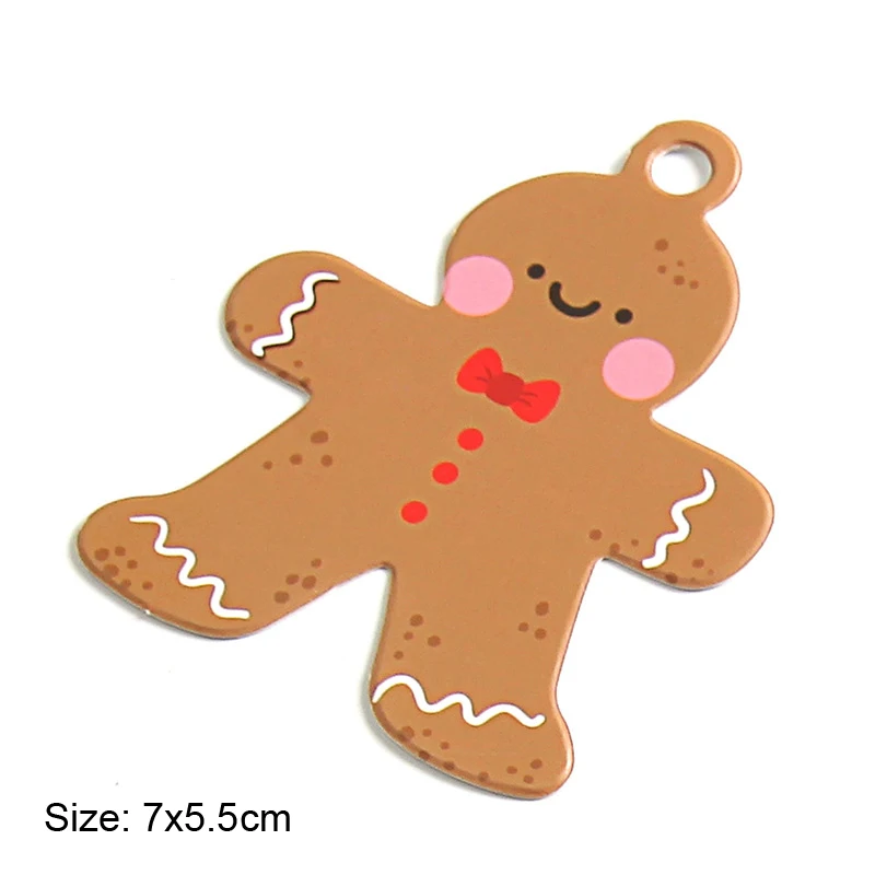 Gingerbread man 50 шт милые Мультяшные бумажные закладки Счастливого Рождества бумажная бирка для подарка DIY Снежинка Упаковка Этикетки рождественские вечерние украшения бирки - Цвет: Gingerbread man