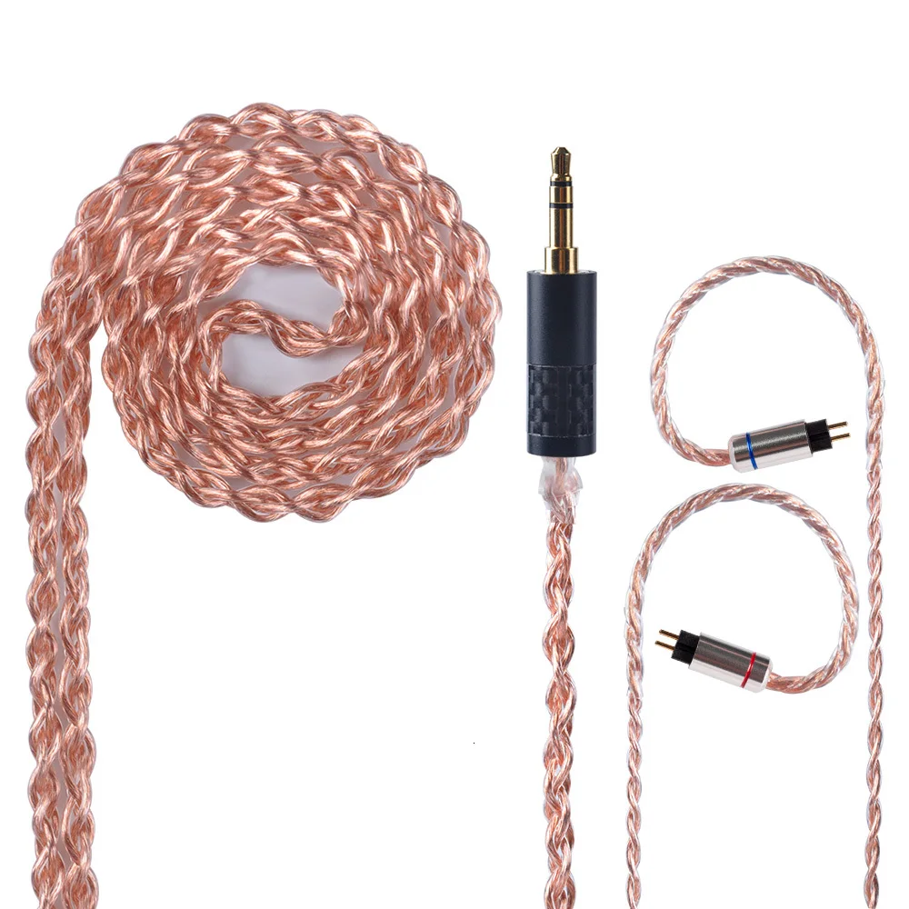 OFHC 24 AWG 6N высокой чистоты Медь кабель 2,5/3,5/4,4 мм балансный кабель с MMCX/2PIN/QDC для BL-03 BLON ZS10 PRO ZSX C12 BA5