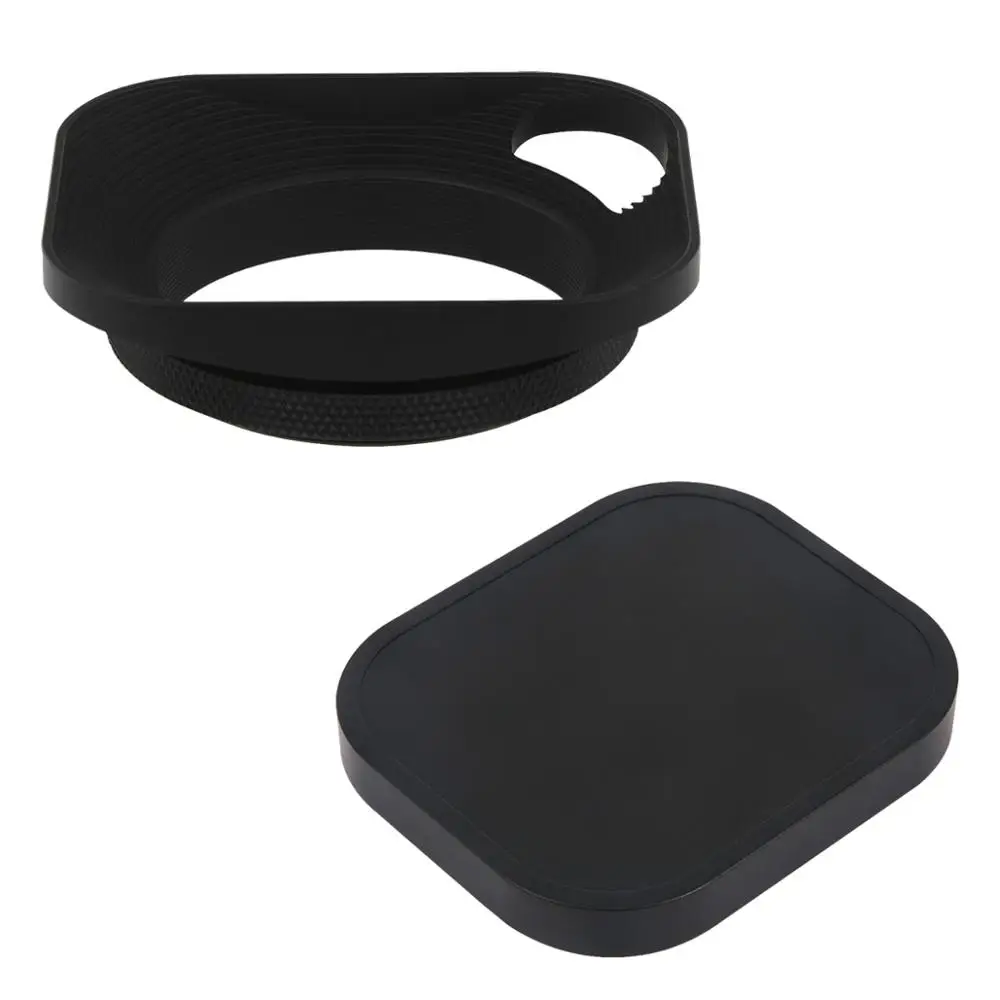 

Haoge 49mm Square Metal Screw-in LensHood with Hollow Out Designed+Cap are specially designed for the lens with 49mm filter size