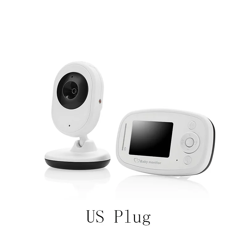 US Plug Радионяня 2,4 дюймов lcd Sreen Беспроводной Детский монитор с камерой ночного видения Видео уход за ребенком няня безопасность - Цвет: US Plug