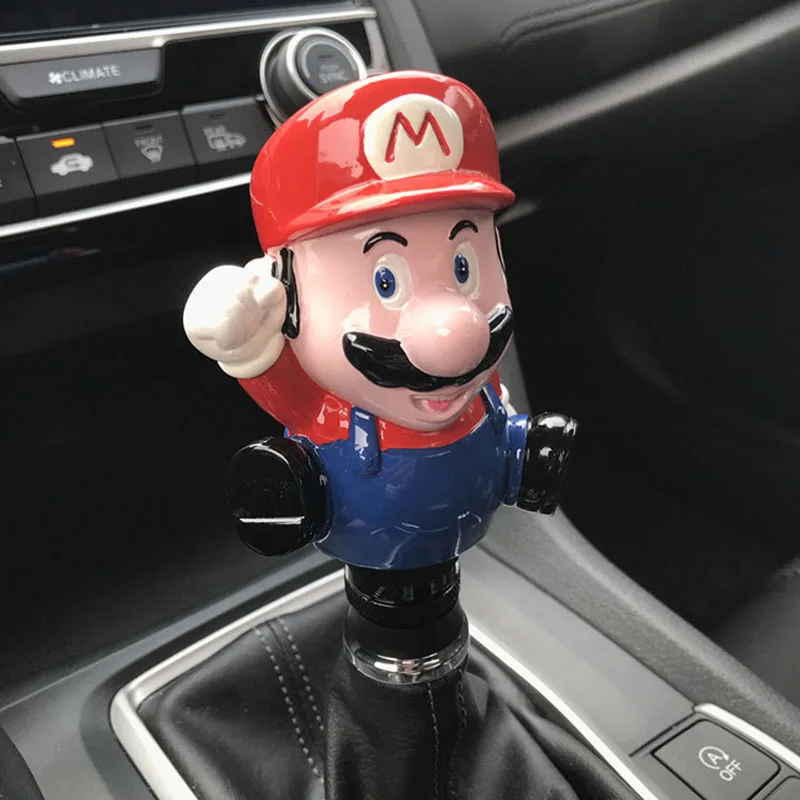 

Car modification gear head wave stick manual cartoon character super Mary head gear lever gear