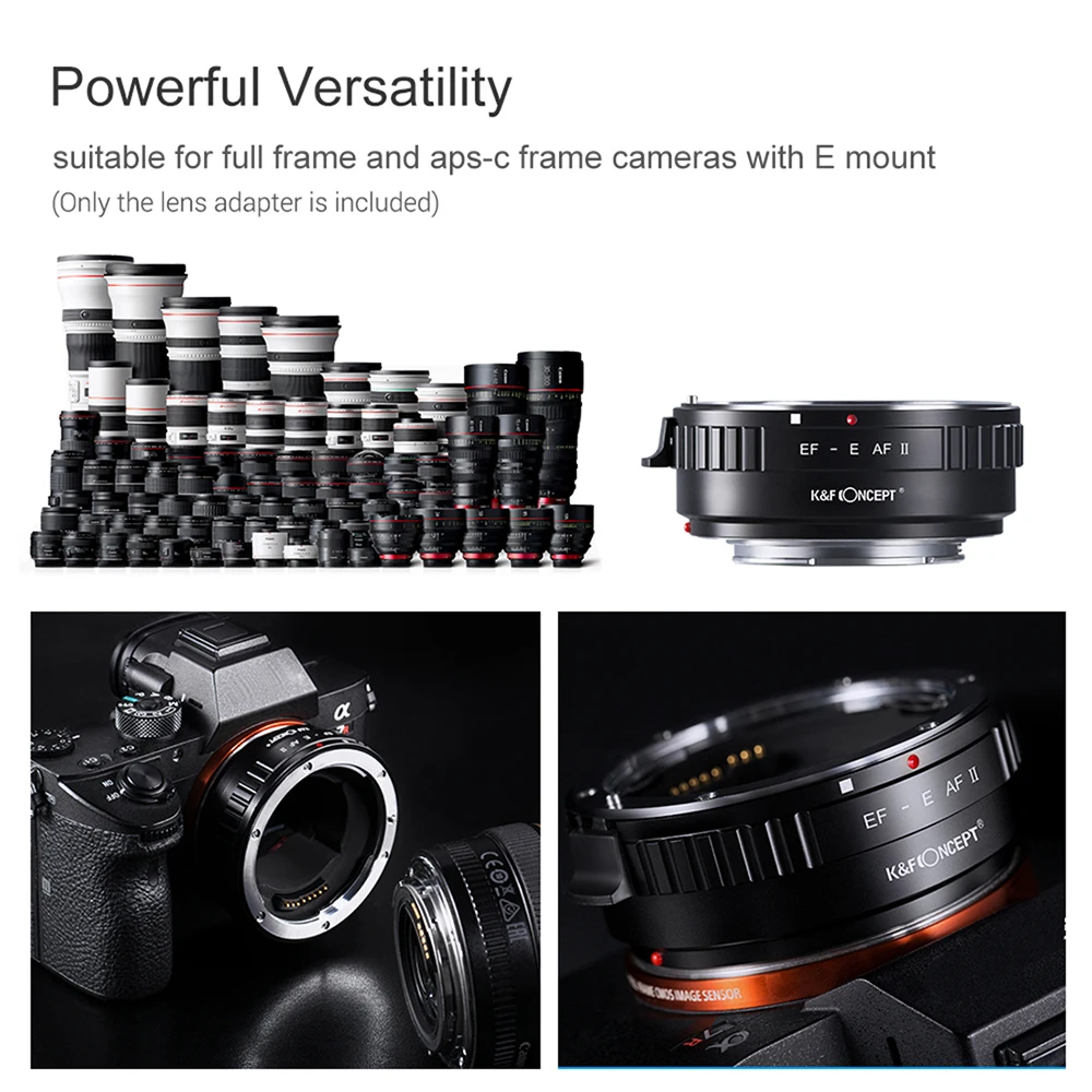 K& F кольцо-адаптер для крепления объектива с автофокусом для sony A9/A7R2/A7M2/NEX-3C для объектива с байонетом ef-байонетом на полную рамку/APS-C E-Mount camera