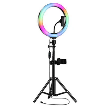 

Portable Rgb Ring Light With Tripod 10 Inch Fill Light Led Live Light Mobile Phone Universal Selfie Stick