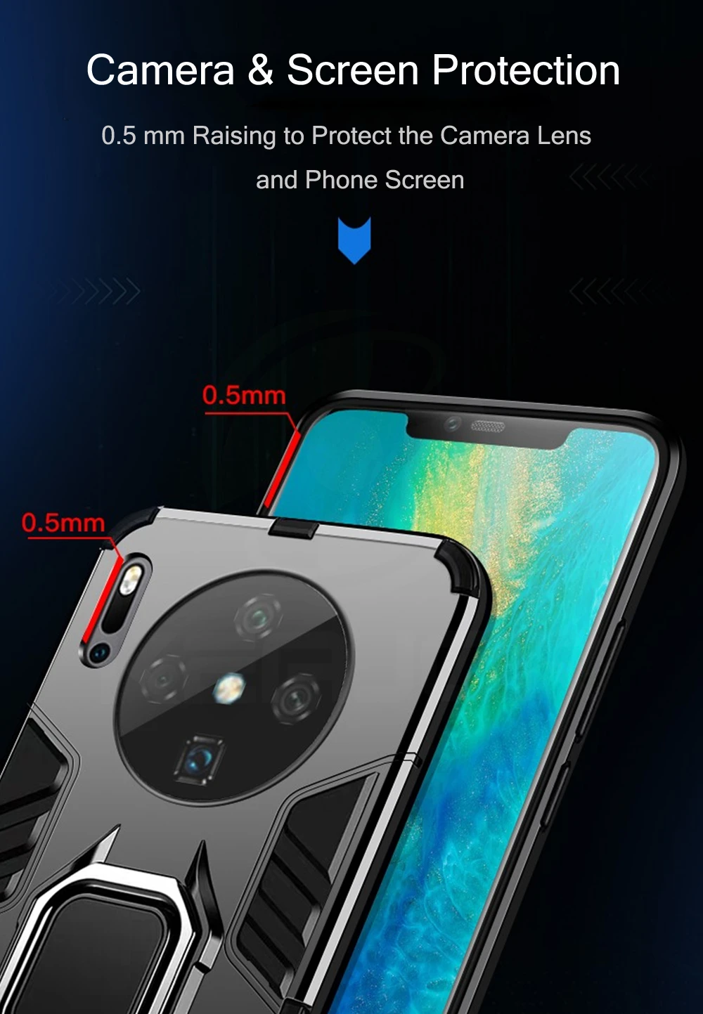 Жесткий чехол для huawei mate 30, демонстрационный держатель для колец, Магнитный чехол для телефона, чехол для huawei mate 30 Pro mate 30, силиконовый бампер