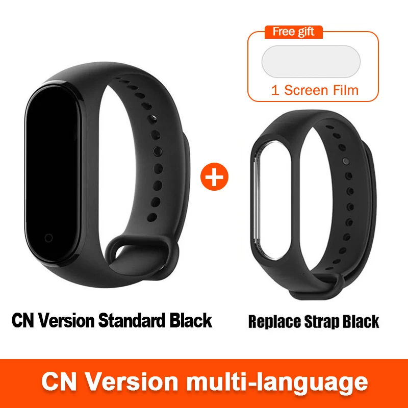 CN Add Black Strap Глобальная версия опционально Xiaomi Mi Band 4 умный Браслет Пульс фитнес 135 мАч цветной экран Bluetooth 5,0 водонепроницаемый - Цвет: CN Add Black Strap